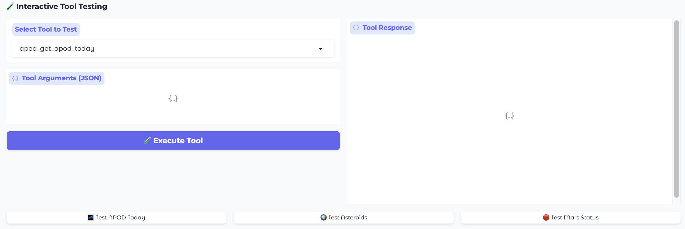 NASA Space Explorer Assistant UI Screenshot